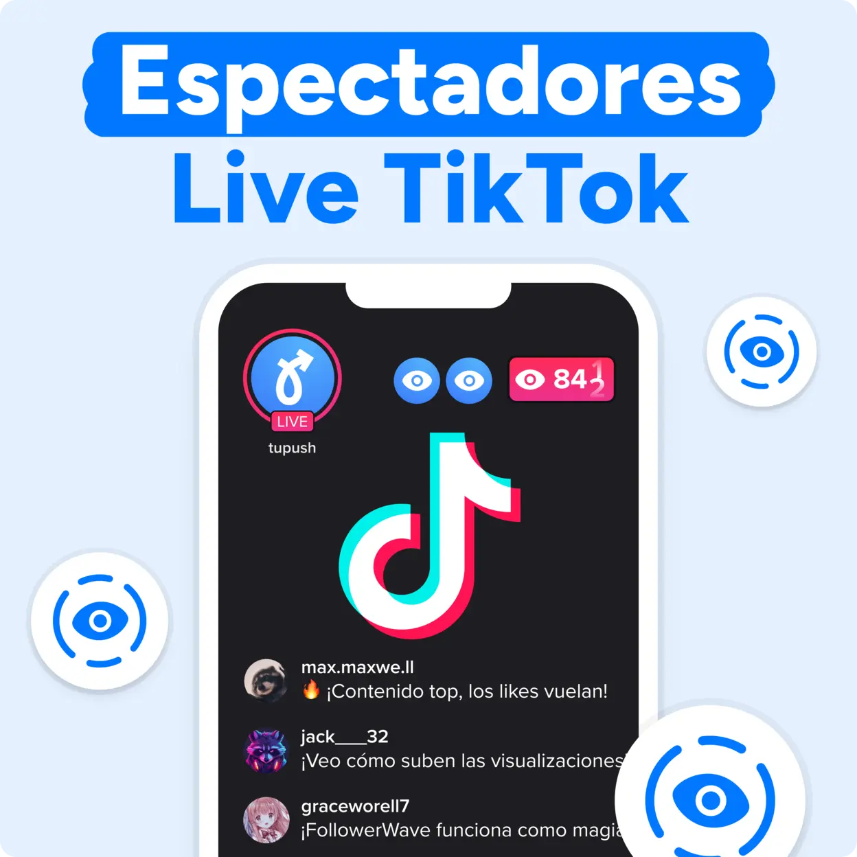 ¡COMPRA Espectadores Live TikTok AHORA! Mockup