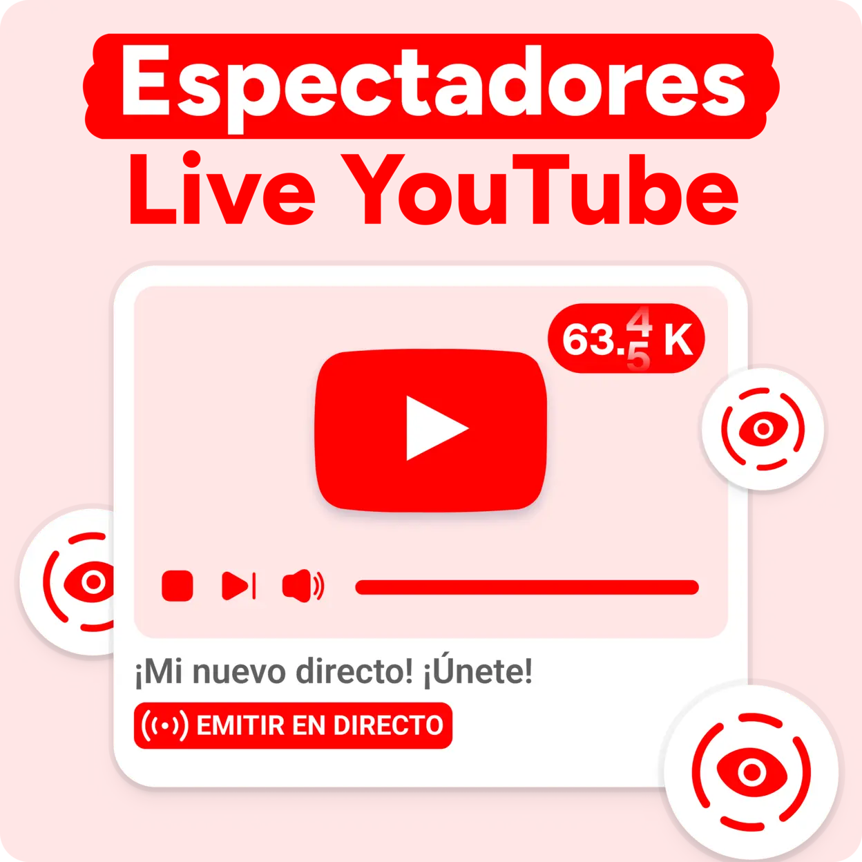 ¡COMPRA Espectadores Live YouTube AHORA! Mockup
