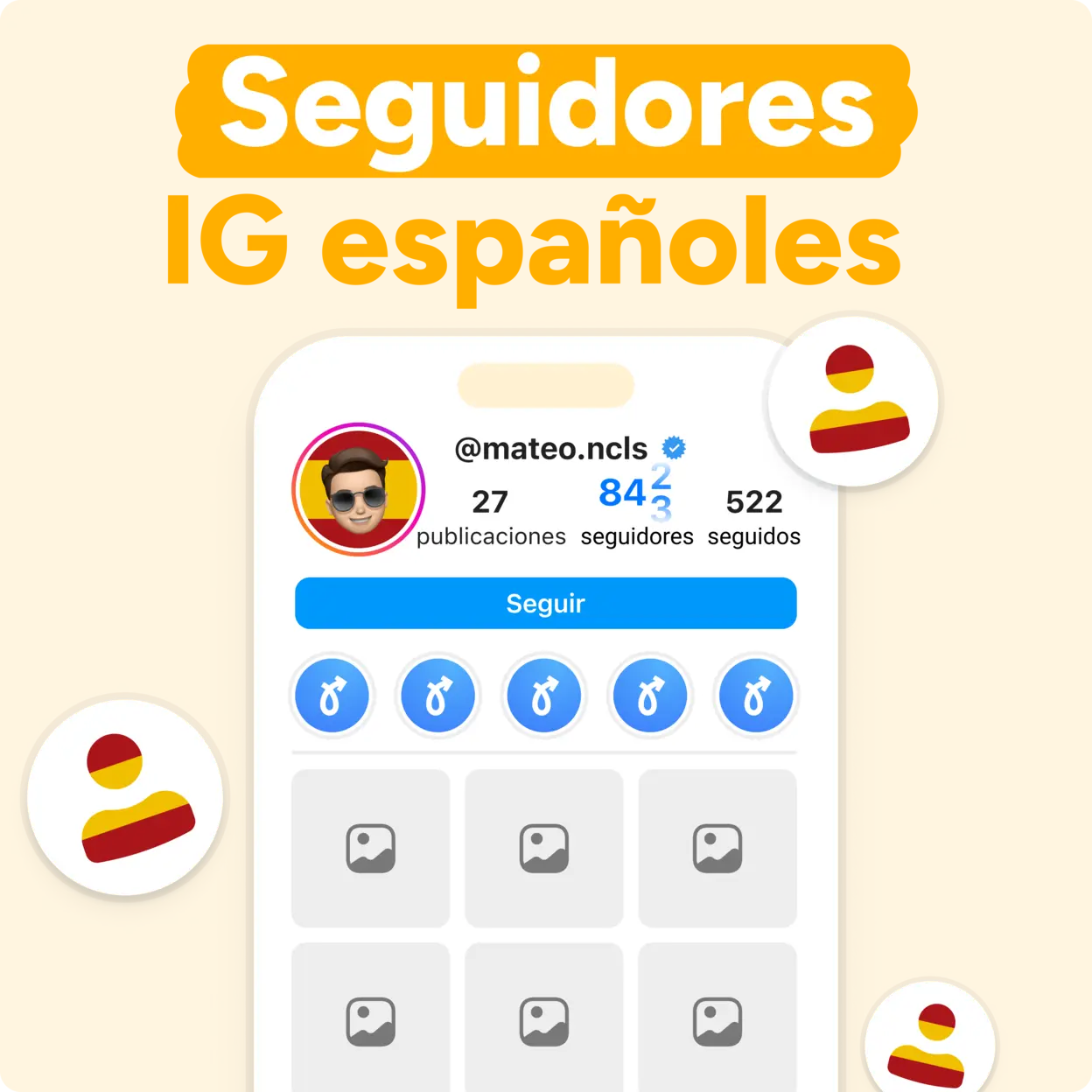 ¡COMPRA Seguidores Instagram Españoles AHORA! Mockup